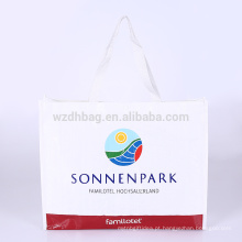 Poliéster tecido laminado relativo à promoção relativo à promoção reusável da sacola da compra do polipropileno para o supermercado